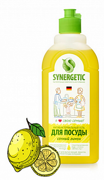 Гель антибактериальный для мытья посуды Сочный лимон, Synergetic, 500 гр