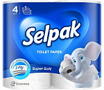 Туалетная бумага 3-х сл. белая, Selpak Super Soft, 4 рул.