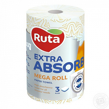 Полотенца бумажные Mega roll 3 слоя, Ruta, 1 рулон