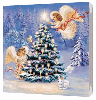 Салфетки бумажные столовые Рождественский ангел 33х33 см. 3-х сл., Bulgaree green, 20 шт