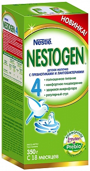 Nestogen Детское молочко с пребиотиками и лактобактериями Сухая смесь 4 С 18 месяцев, 350 гр