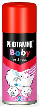 Аэрозоль от комаров, мошки для детей от 1 года, Рефтамид Baby, 100 мл