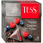 Чай черный с малиной и ароматом черники Forest Dream, Tess, 20 пирамидок