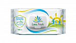 Салфетки влажные для всей семьи с антибактериальным эффектом (с клапаном), Luna Fresh, 100 шт 