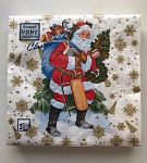 Салфетки бумажные Подарки от Деда Мороза 33х33 см 3-х сл., Bouquet, 20 шт