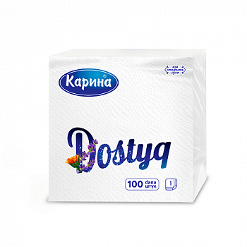 Салфетки белые Dostyq, Карина, 100 шт