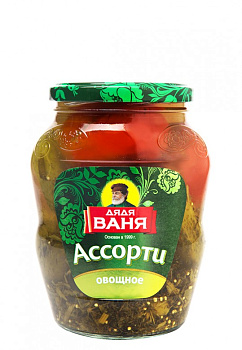 Ассорти овощное Корнишоны и томаты Черри, Дядя Ваня, 680 гр
