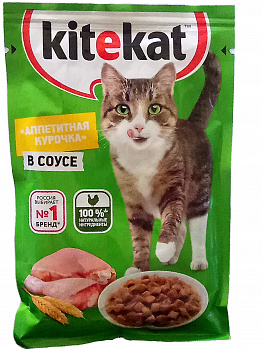 Корм для кошек Аппетитная курочка в соусе, Kitekat, 85 гр