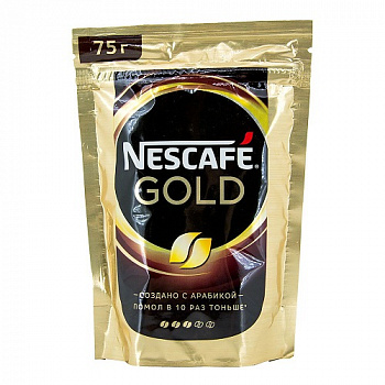Кофе Растворимый Сублимированный (мягк.уп.), Nescafe Gold, 75 гр